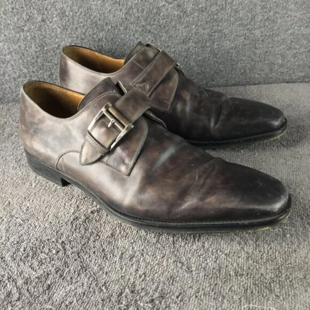 Magnanni Marco Men's Leather Monk Strap Slip‎ On Oxfords Dress Shoes Size 9M